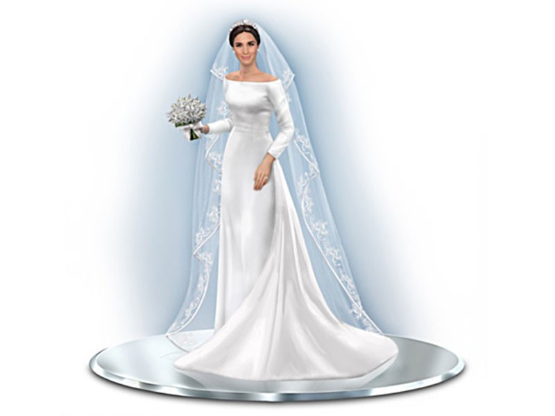 Meghan Markle Royal Bride Figurine With 8 Swarovski Crystals