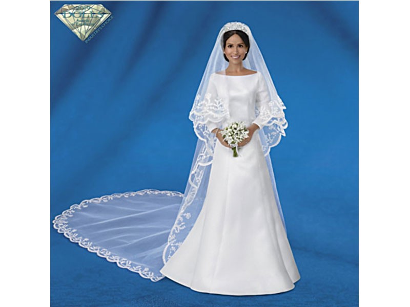 The Meghan Markle Royal Wedding Porcelain Bride Doll