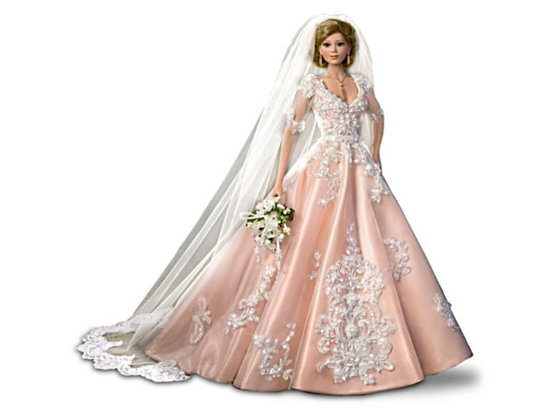 Cindy McClure Blushing Bride Porcelain Bride Doll