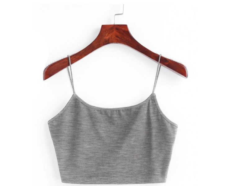 Women's Cami Crop Tank Top - Gray Goose S