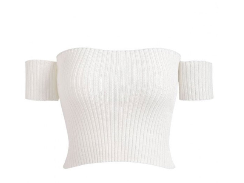 Women's Off Shoulder Ribbed Tee