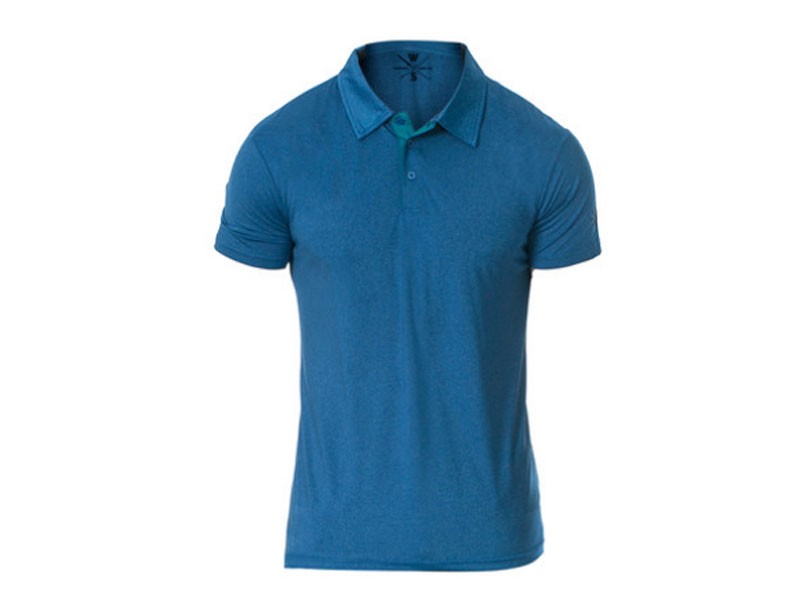 Courtside Dry Fit Fitness Tech Polo Blue Shirt For Men