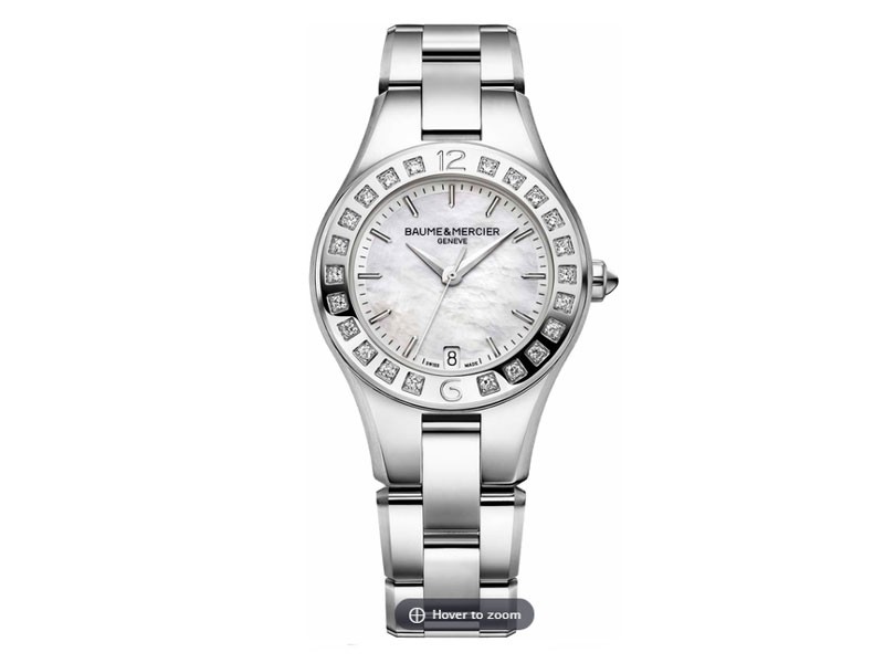 Baume & Mercier Linea Pearl White Dial & Diamonds Women's Watch