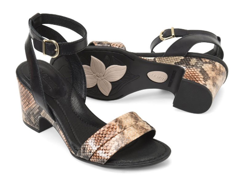 Born Frilli In Black Snake Print Combo F77609 Sandals For Women