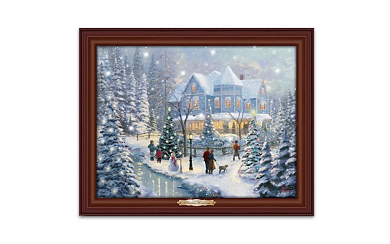 Thomas Kinkade Illuminated Musical Holiday Wall Decor