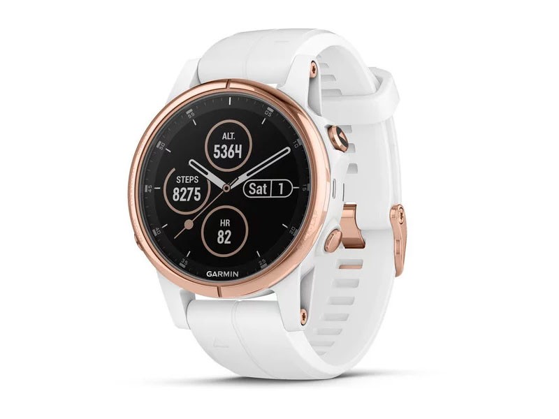 Fenix 5S Plus Sapphire Rose Goldtone with Carrara White Band Smart Watch
