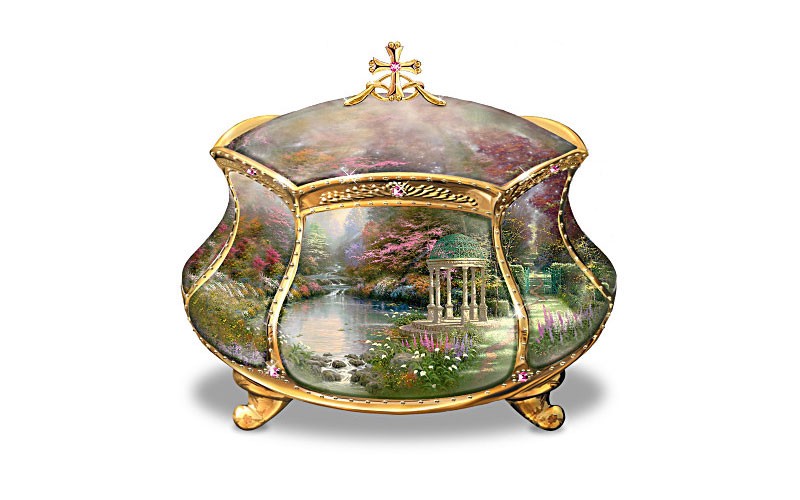 Thomas Kinkade Garden Of Prayer Musical Prayer Box