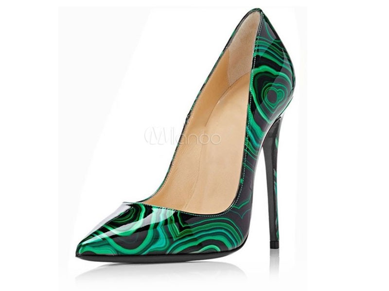 Women's High Heels Green Pointed Toe