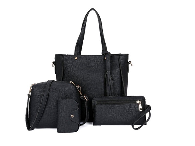Women's Leather Handbag Tassel Leisure Crossbody Bag Solid Shoulder Bag