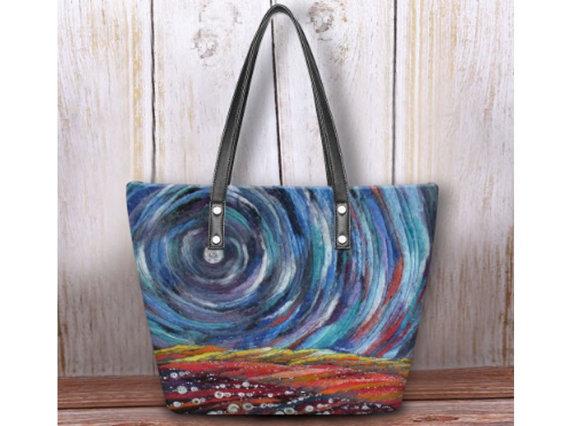 Women's Colorful DIY Galaxy Lamb Hair Bag Shoulder Bag