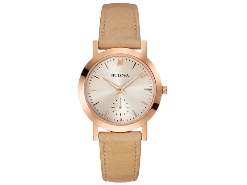 Bulova Ladies Classic Gray Dial Tan Leather Strap