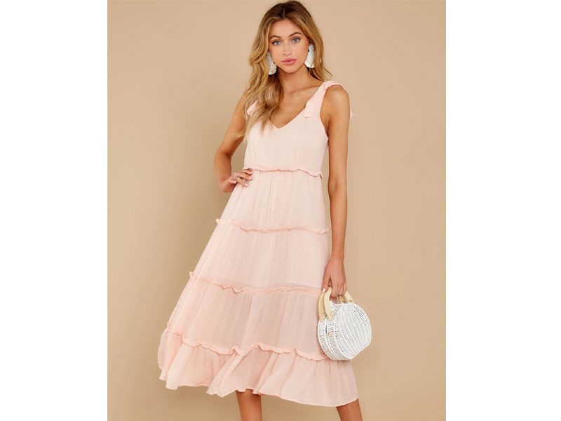 Women's In Full Swing Blush Pink Midi Dress