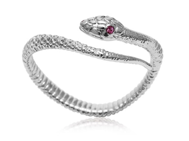 Red Crystal Snake Wrap Ring