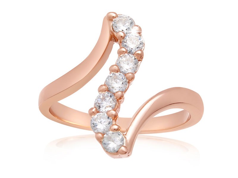 Carat Crystal Journey Ring In 18 Karat Rose Gold Overlay