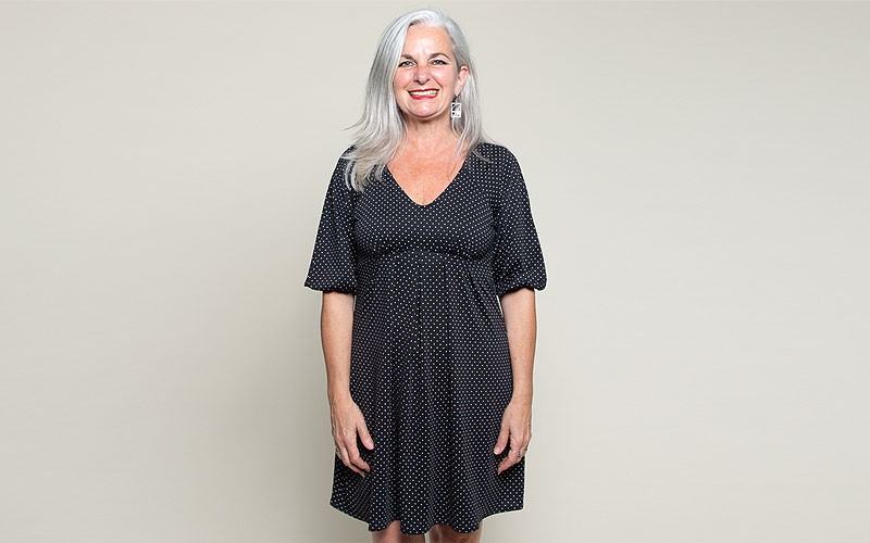 Sophie Dress - Black with White Pin Dots