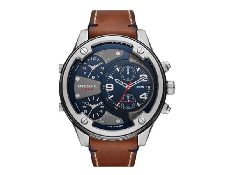 Men's Diesel Boltdown Three Hand Brown Leather Watch