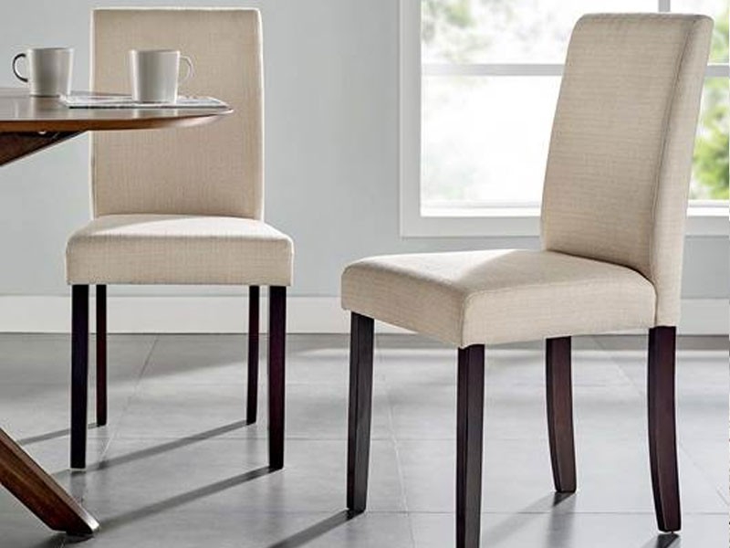 Prosper Upholstered Fabric Dining Side Chair Set of 2 in Beige
