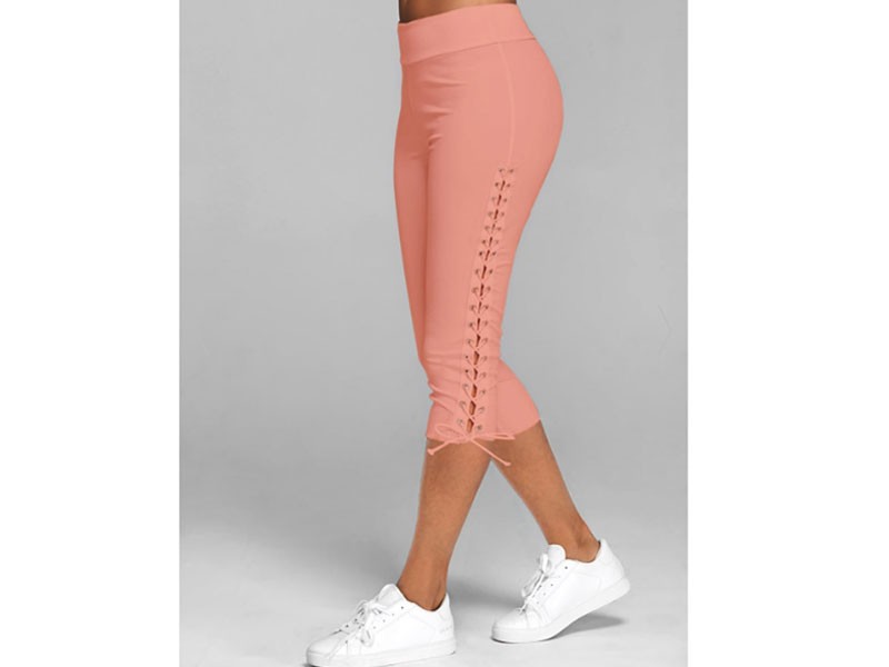 Women's Lace Up Capri Leggings