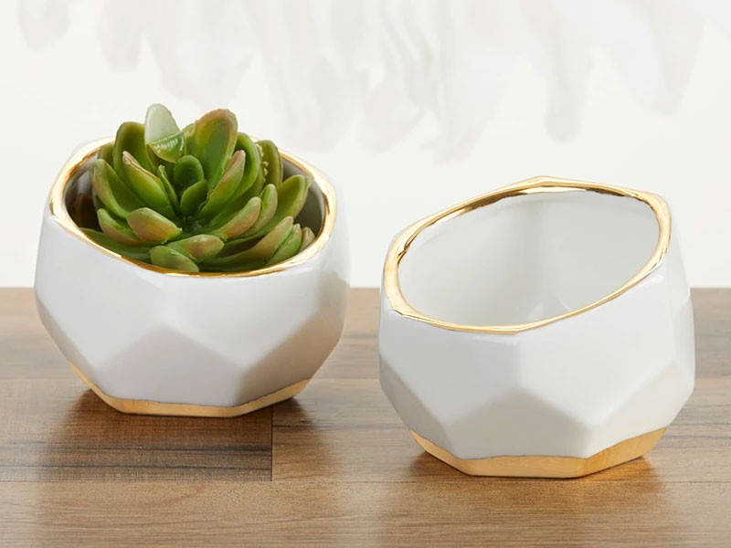 Geometric Ceramic Planter (Set of 2)