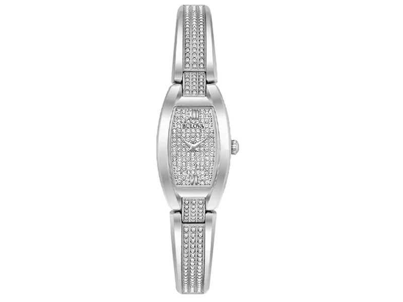 Bulova Women's Crystal Bangle Dress Watch Stainless Steel Crystal Dial