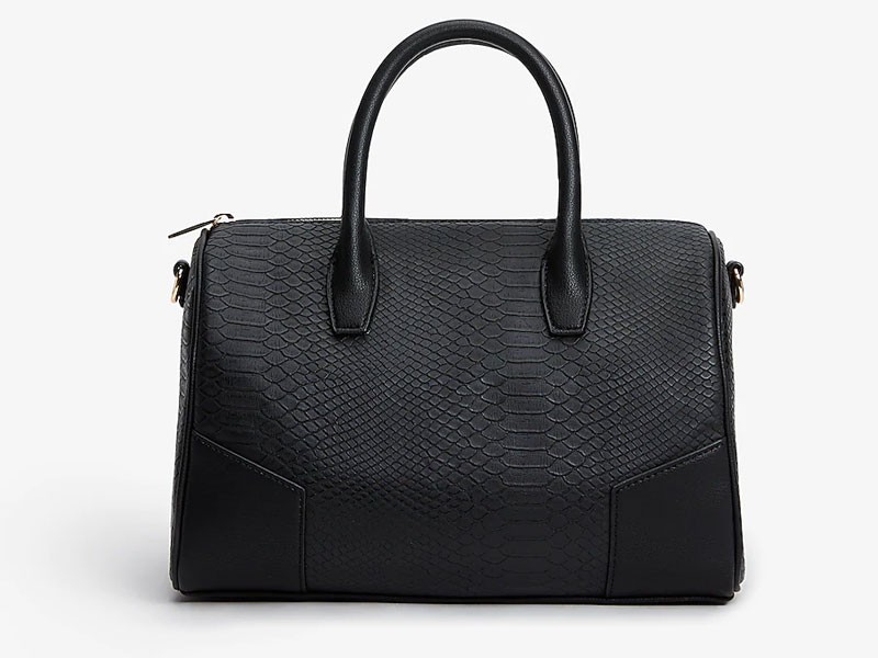 Women's Faux Snakeskin Bowler Bag