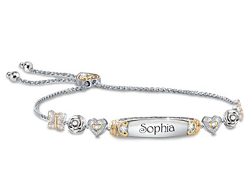 Granddaughter Bolo Bracelet With Two Personalized Engravings