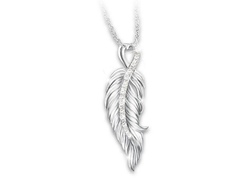 When Angels Are Near Diamond Remembrance Necklace