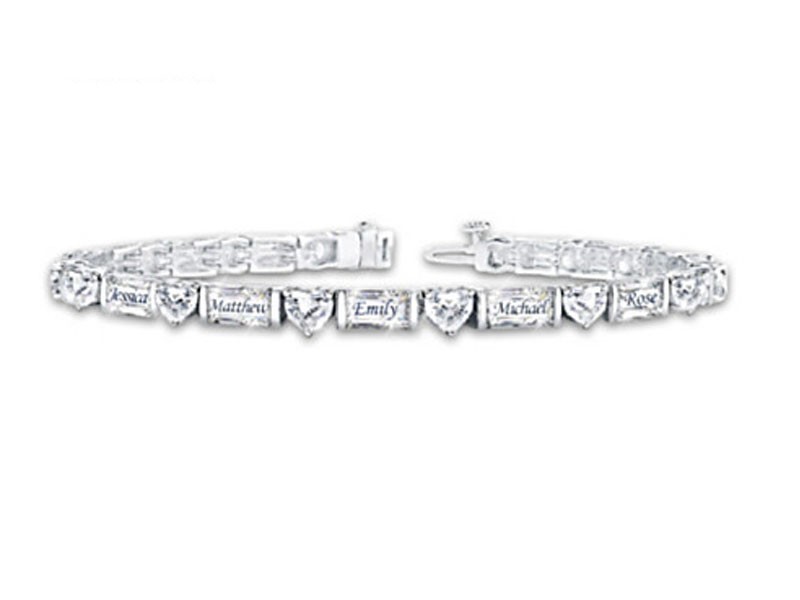 My Precious Family Name-Engraved Diamonesk Bracelet