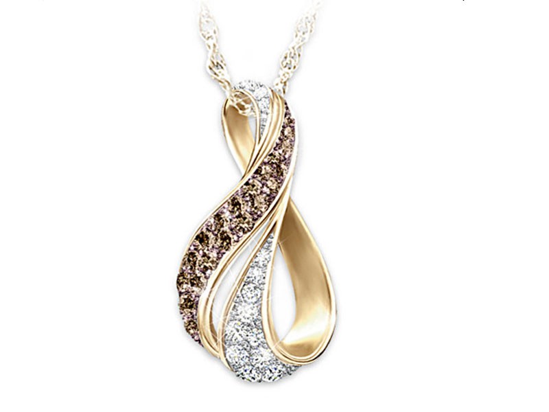 Sweet Decadence Mocha And White Diamond Pendant Necklace