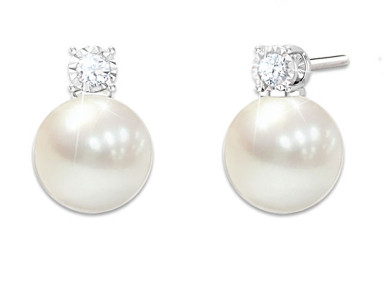 Precious Granddaughter Cultured Pearl And Diamond Earrings