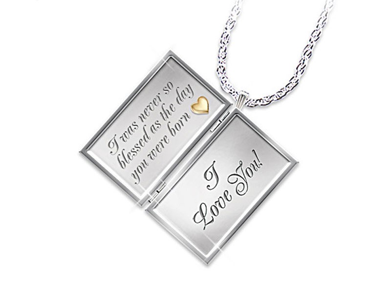 Dear Daughter Letter Of Love Diamond Locket Pendant