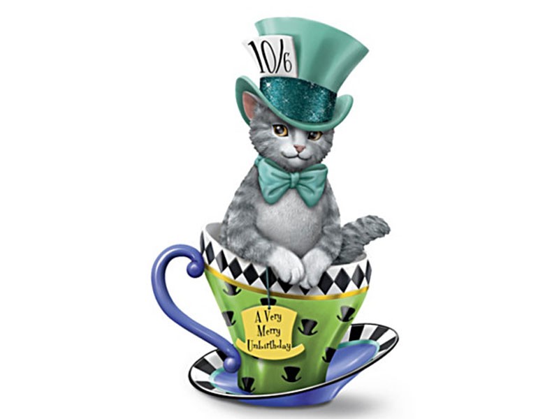 Disney Purr-fectly Mad Cat In A Teacup Figurine