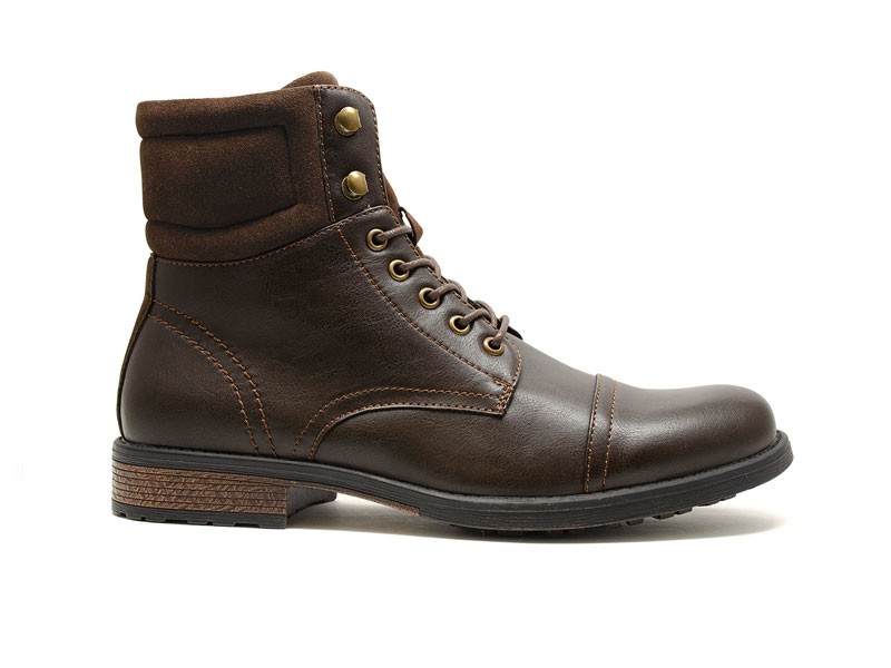 Men's Bowery Cap-Toe Boot Dark Brown