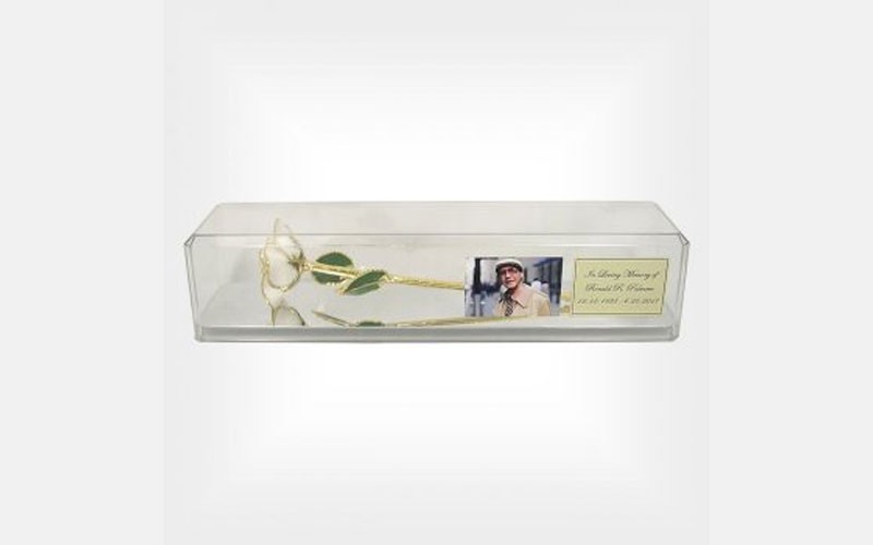 Preserved Memorial Rose in Personalized Case with Photo