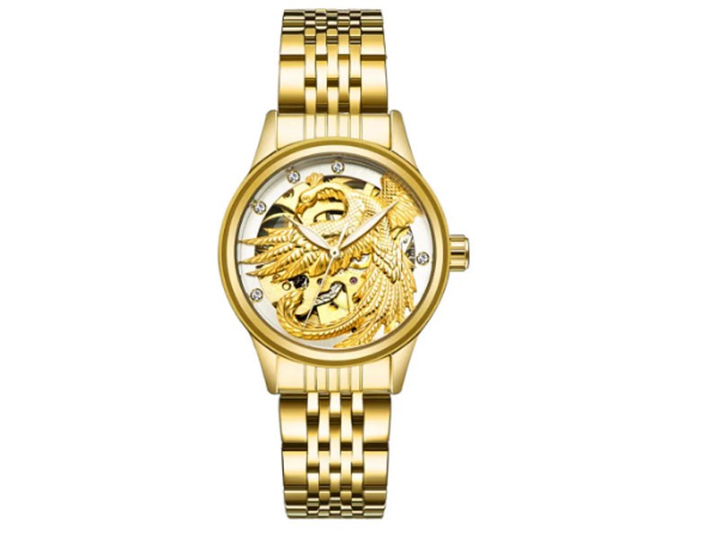 Tevise 9006 Mechanical Watch Men Women Hollow Dragon Stainless Steel Watch