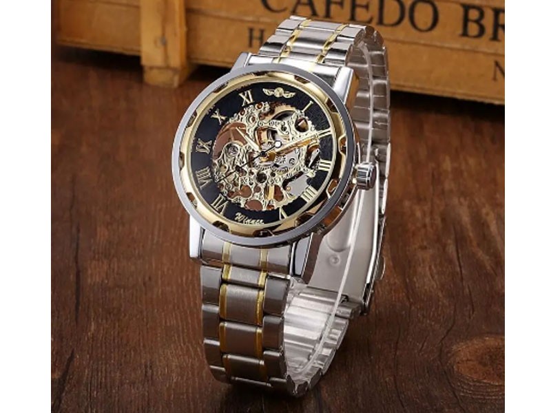 Classic Hand Wind Mechanical Watch Golden Case Men Wartch