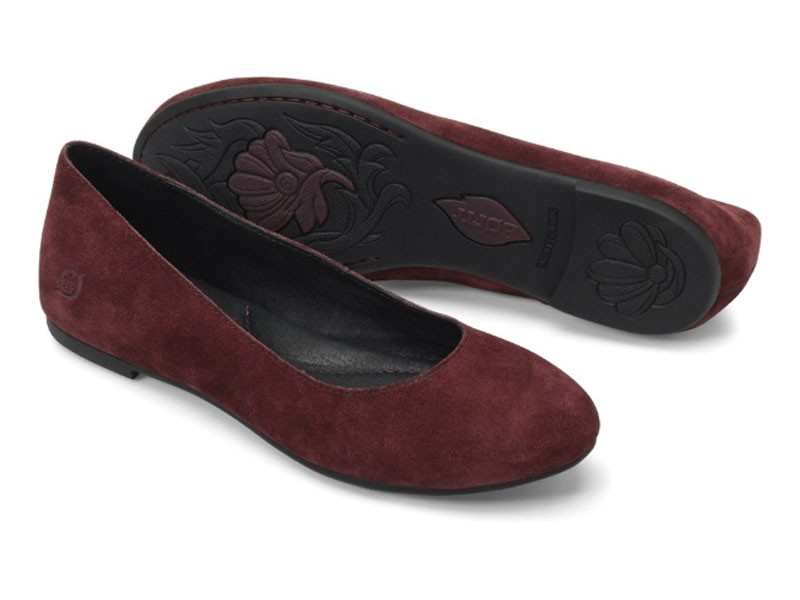 Born Adour In Vino Suede F73147 Flat Shoe For Women