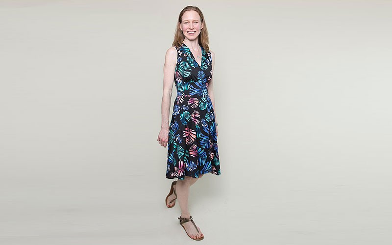 Peggy Dress - Black Tropical Palm