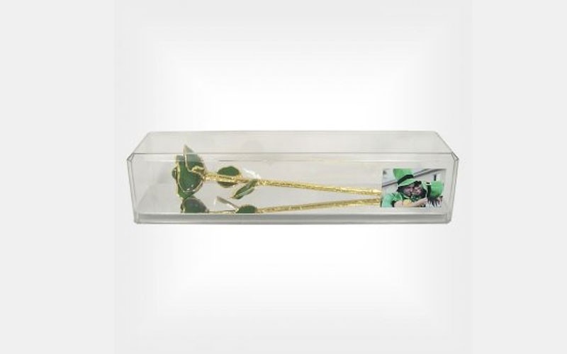 Irish Green Preserved Rose in Case with Custom Photo