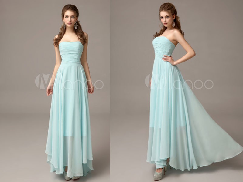 Women's Asymmetrical Pleated Bridesmaid Dress