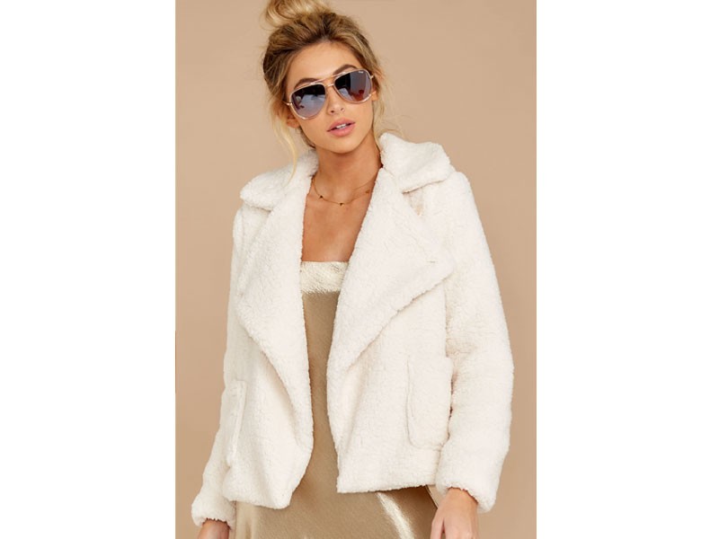 Gone Soft Ivory Faux Fur Jacket For Women
