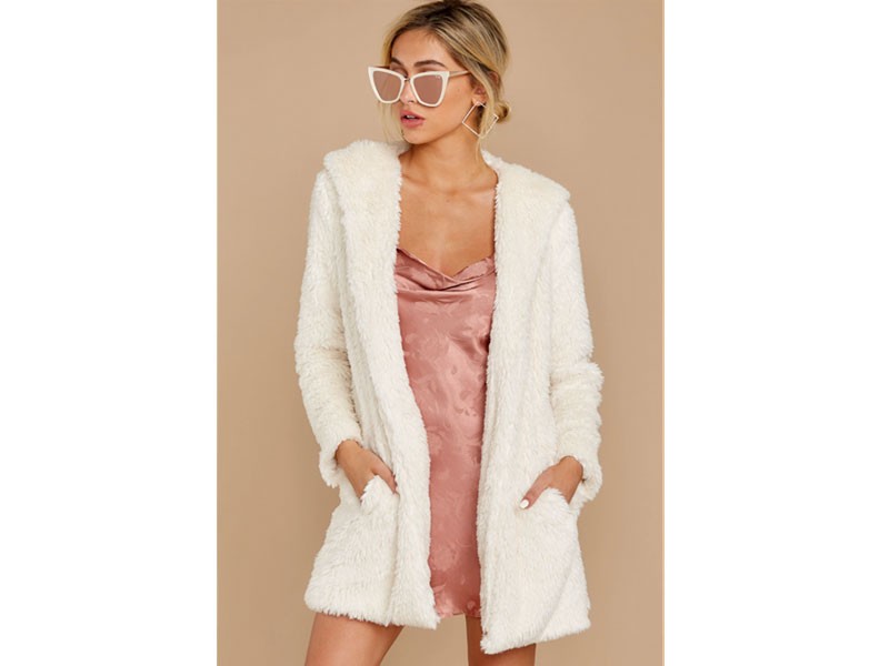 I'm All In White Vegan Fur Coat For Women