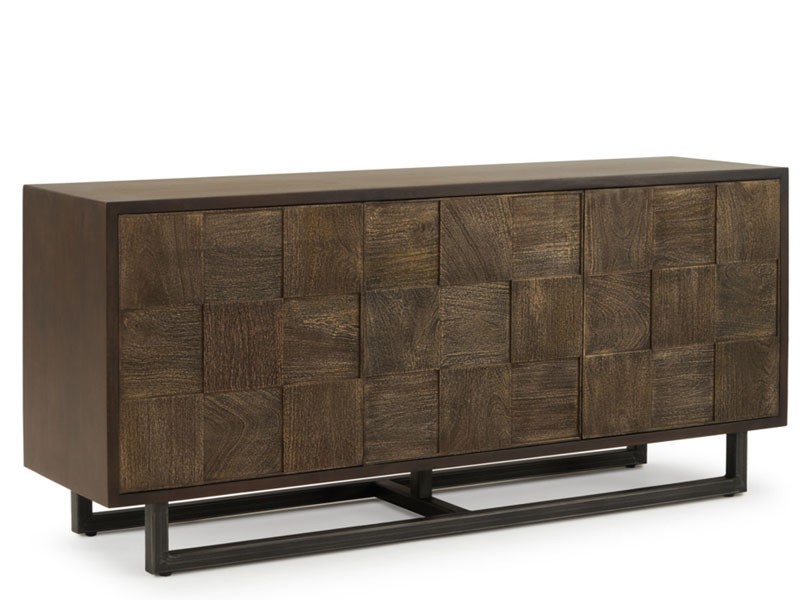 Bruce Checker Patterned Console Brown