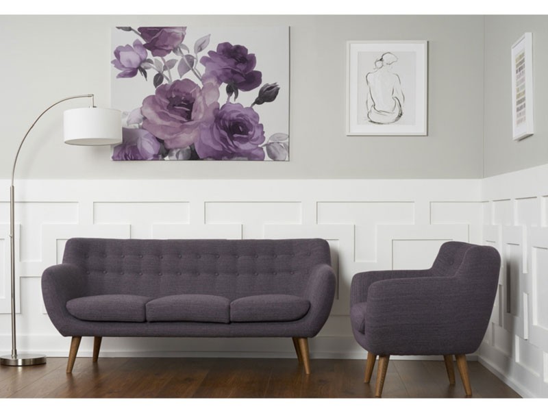 Rhodes Mid-Century Modern 2 Piece Living Set Venga Purple