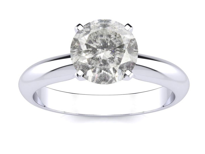 Carat Diamond Solitaire Engagement Ring In 14K White Gold
