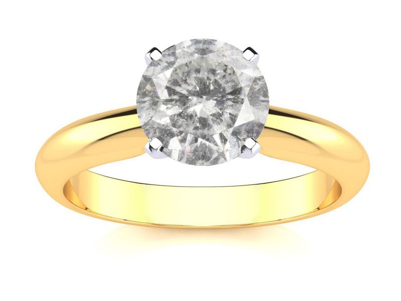 Carat Diamond Solitaire Engagement Ring In 14K Yellow Gold