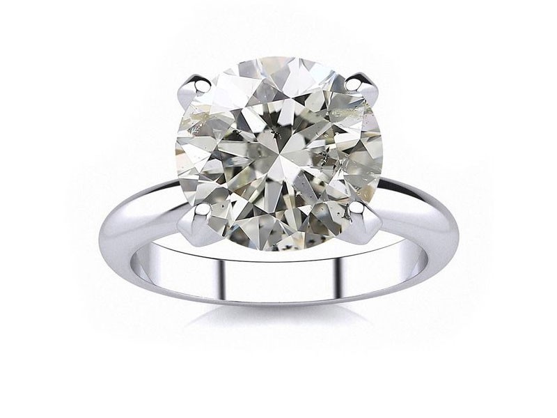 Carat Round Cut Diamond Platinum Solitaire Engagement Ring H I Color SI2 I1 Clar