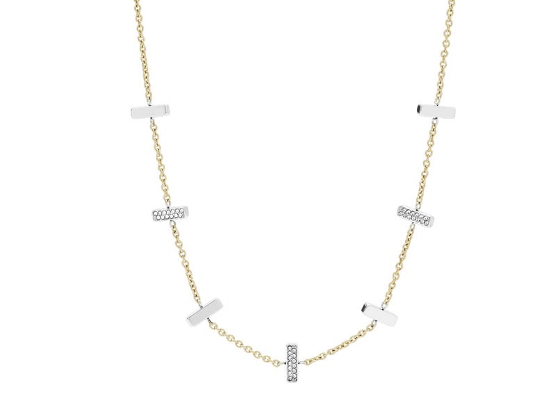 Two Tone Stainless Steel and Glitz Necklace For Women