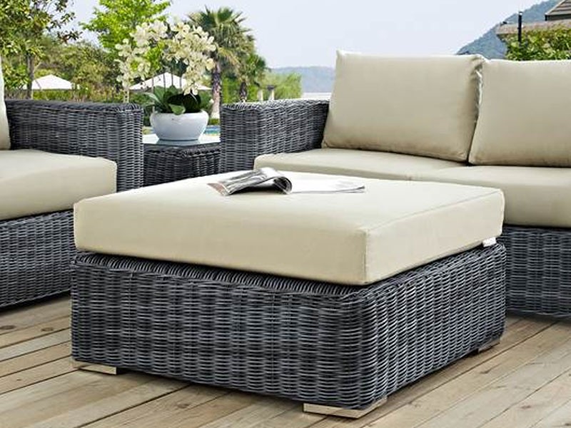 Summon Outdoor Patio Sunbrella Square Ottoman