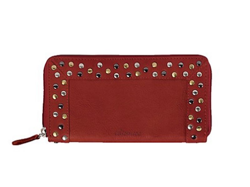 Wallet with zip horizontal 8cc Rivet